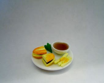 Luncheon Plate - Dinner Plate - Fairy Garden - Terrarium - Miniature Gardening - Dollhouse Miniature