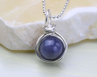 Tanzanite Gemstone Pendant, December Birthstone Necklace, Tanzanite Necklace, Sterling Silver, Birthday Gift for Her