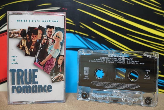 True Romance: Motion Picture Soundtrack by Various Artists Vintage Cassette Tape