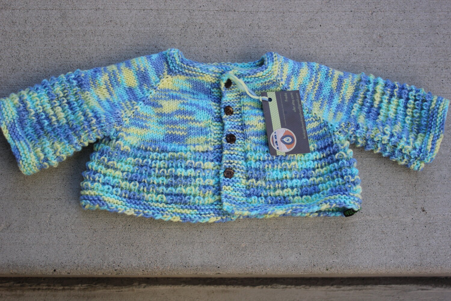 Handmade Knit Super Wash Merino Soft Baby Cardigan