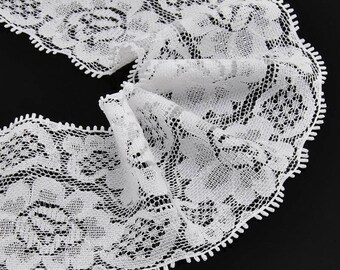 FIL74 - One meter of hollow flowers 9.2 x 5.2 cm m black cotton lace