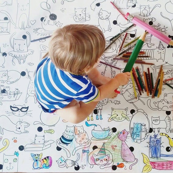 Giant coloring poster Cat Giant coloring kids game