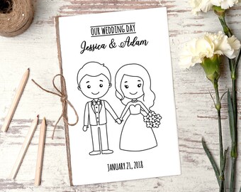 Personalized Wedding Activity Book - Printable Download - Wedding Favors - Wedding Coloring Book - Reception Activities for kids