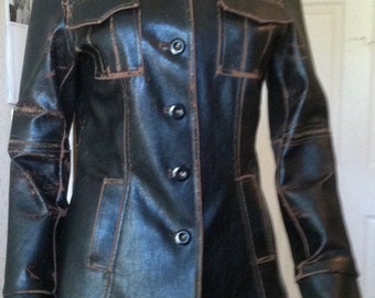 Pleather 70's Style Blazer Small
