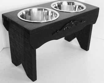 Dog bowl Stand Feeding Stand Elevated Dog Feeder Raised Dog Bowl Modern Black Customized