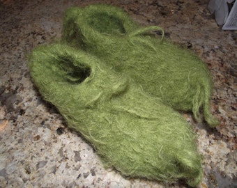 Kids Green fuzzy furry Feet- Kids request your SIZE