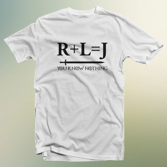 Game of Thrones R+L=J Jon Snow T-Shirt S-4XL And Long Sleeve Available