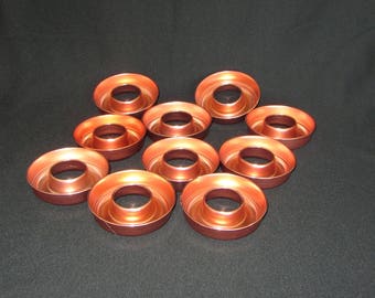 Vintage Set of 10 Mini-Copper Molds, For Bundt Cake, Jell-O, or Rice
