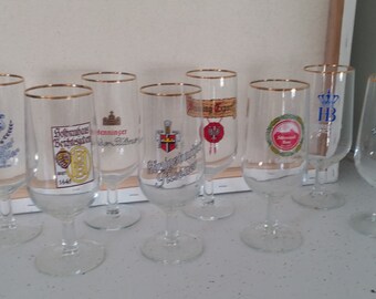 German logo gold trim beer glasses gold trim