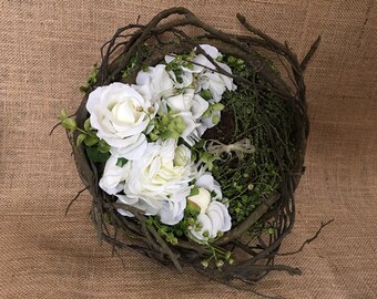 Ring Bearer Nest, Alternative Ring Pillow, Ring Bearer Pillow, Rustic Ring Pillow, Rustic Ring Nest, Wedding Wreath, Love Bird Ring Nest