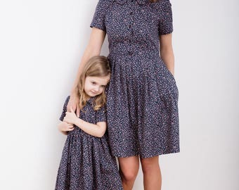 Matching Dress - Floral Print Dress - Mother and Daughter Matching Dresses - Mommy and Me Dresses - Floral Print Dresses-Handmade by OFFON