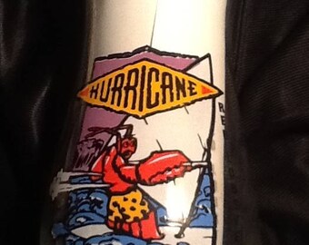 Red Lobster Hurricane 7 inch 18 oz.Vintage Bar Glass with Sailboarding Lobster