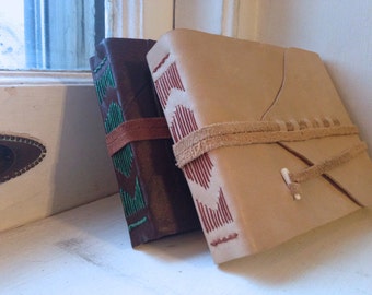 Wide Leather Bound Long Stitch Book