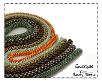 Tubular Rope Stitch Tutorials E-Book Beading Instructions in CRAW PRAW Herringbone Chenille Stitch Instant Download Rope Patterns QUATROPES