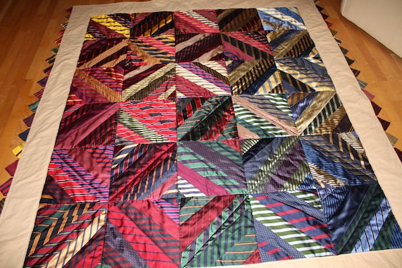 Items similar to Custom Necktie Quilt made using mens neck ties on Etsy