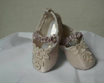 Polvere rosa pizzo bambino scarpe