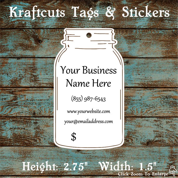 Price Tags - Mason Jar Hang Tags Custom #693 - Quantity: 30 Tags