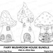 Toadstool house bundle png , digital download, fairy clipart, gnome png, hand drawn line art, elf png, colouring page, commercial clipart