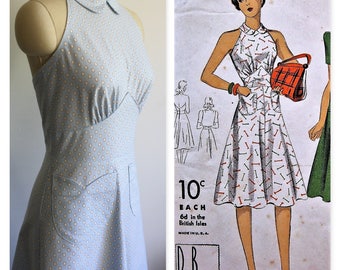 1940's Vintage Reproductions Dress, Midriff Waist