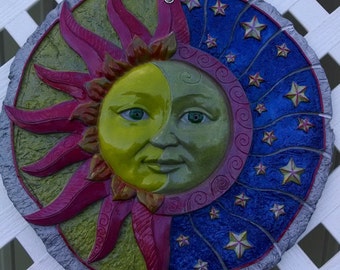 Eclipse - Cement Plaque - Indoor Outdoor Decoration - Free Shipping
