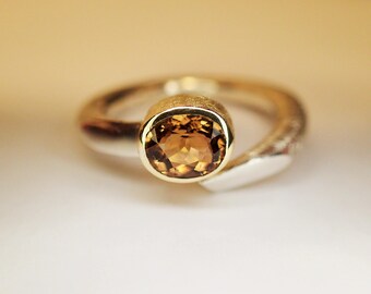 ring SILVER GOLD TOURMALINE