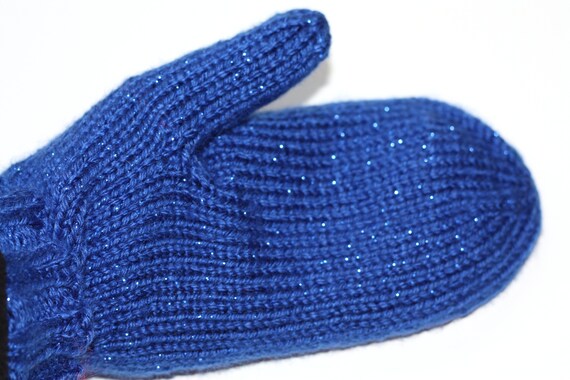 sparkly blue mittens