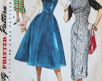 Vintage Sewing Pattern - Uncut 1950s Dress Pattern - Simplicity 1734