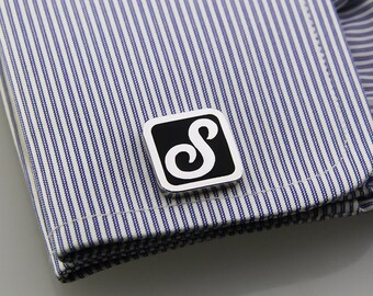 Initial Cufflink - Personalized Cufflinks - Groom Wedding Cufflinks -Letters Cufflinks - Initials Cufflinks - Father's day gift