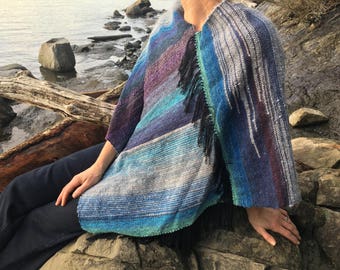 Island Sky- Handwoven Poncho