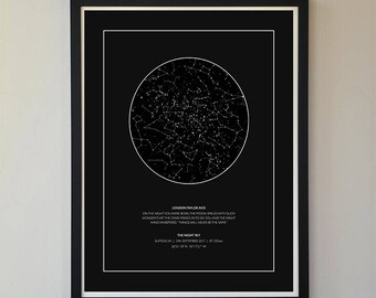 Custom Star Map poster, Star Map, Poster, 18 x 24
