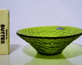 Blenko 686S? Textured Bowl in Olive Green