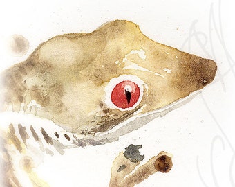 Martinefa's Original watercolor and Ink "Gekko"