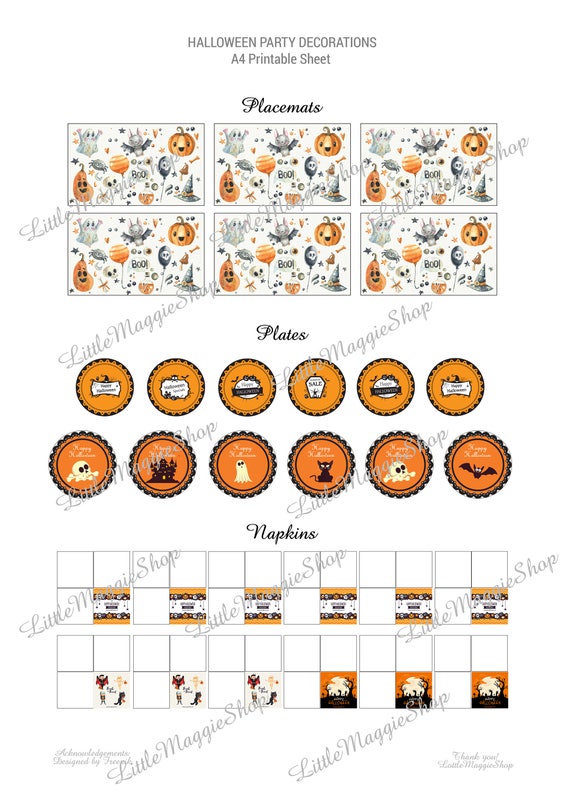 Printable Halloween Party Decorations A4 Download Dollhouse
