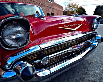 Chevrolet Bel Air photograph 1957 red maroon Chevy Instant download photo classic car vintage '50s automobile photography automotive art
