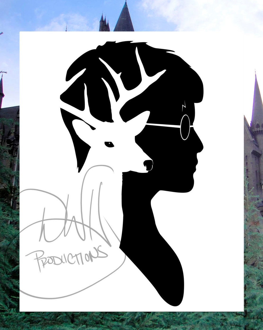 Download Harry Potter Inspired Stag Patronus and Character Silhouette