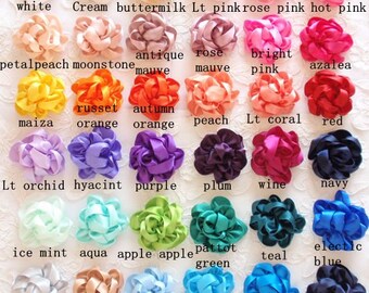 10Handmade Ribbon Flowers (2-1/2 inches) You Choose Color MY-669 Ready To ship