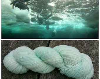 Hand Dyed Yarn, Merino, Nylon, Perfect for Those Special Socks, Shawls and Other Lightweight Accessories - Sea Ice