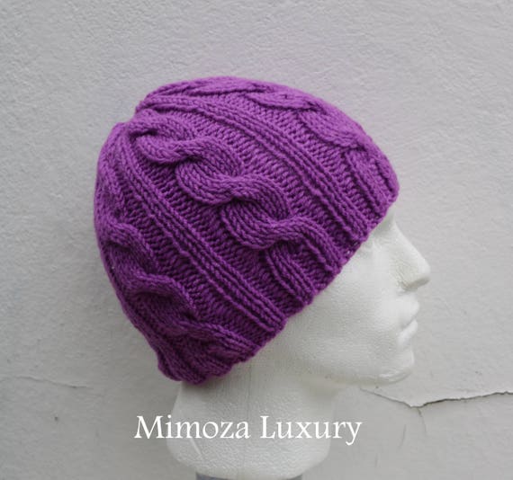 Lilac Men's Beanie hat, Hand Knitted Hat in lavender beanie hat cap, knitted men's, women's beanie hat, winter beanie, purple ski hat