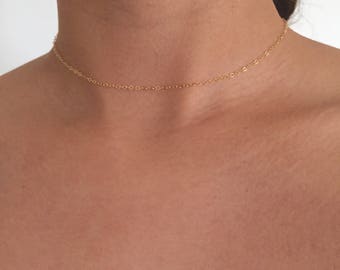 Dainty choker necklace, dainty necklace gold filled