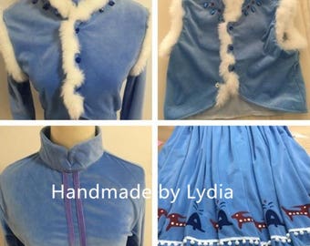 Handmade - New Olaf Adventure Anna Costume, Anna Dress, Anna Cosplay Dress Adult/kid, Anna Cosplay Costume Adult/Kid