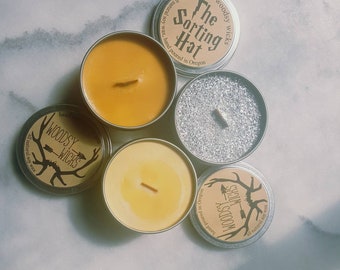 Harry Potter Candle Set- Sorting Hat- Butterbrew-Pumpkin Juice/ butterbeer inspired/Harry Potter gift set