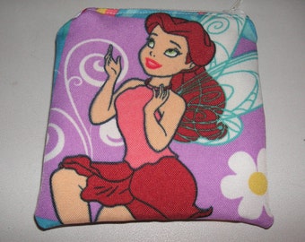 Tinkerbell Friends Rosetta fairy fairies handmade fabric coin change purse