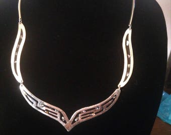 Abalone inlay vintage necklace