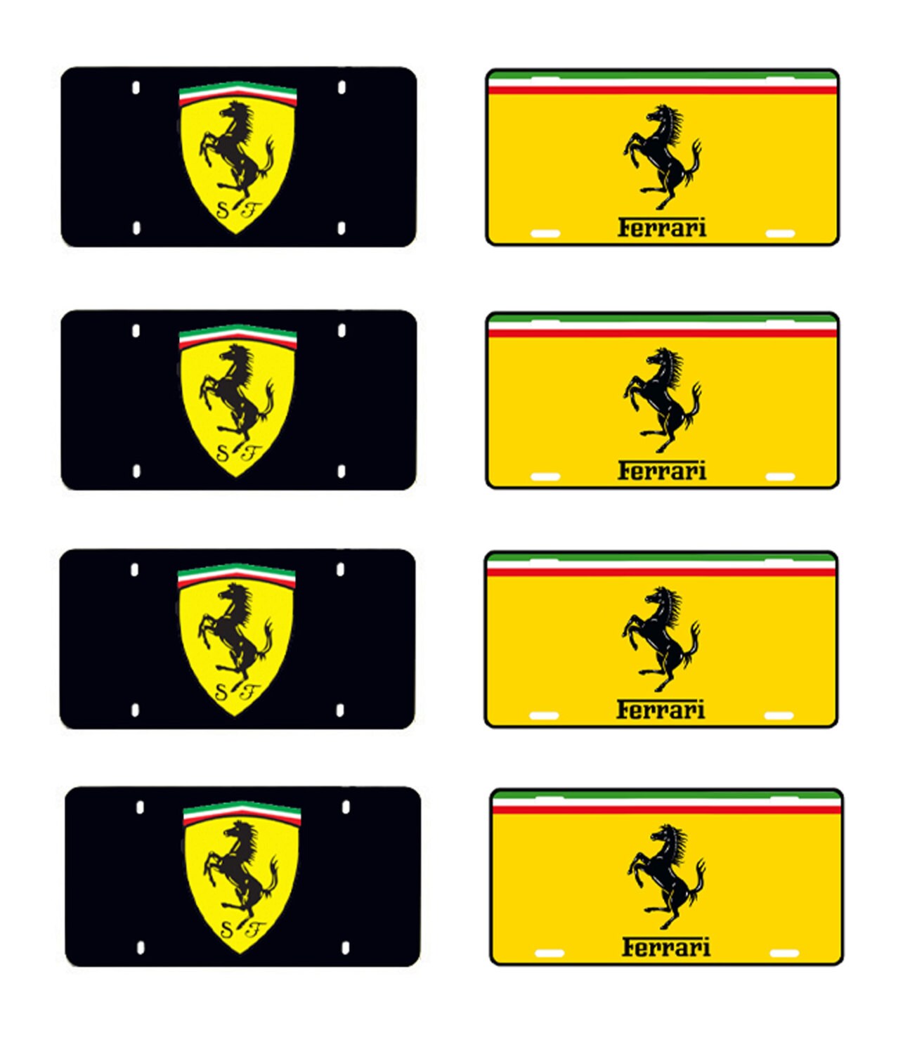 scale model Ferrari toy car license tag plates