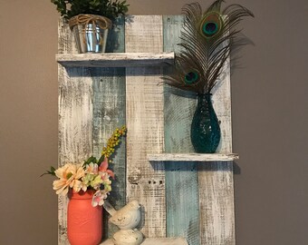 Pallet wall shelf, rustic decor, wall shelf, pallet wall shelves, home decor, bedroom decor, bathroom decor