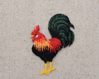 Rooster - Chicken - Rhode Island Red - Iron on Applique - Embroidered Patch - 158424A