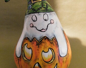 Peek A BOO! Ghost and Jack O Lantern Gourd