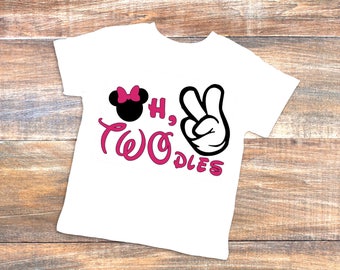 Birthday t-shirt Oh, TWO dles | second birthday | Disney Mickey Minnie Mouse theme | 2 | 2nd birthday t-shirt | oh, Toodles | 2dles