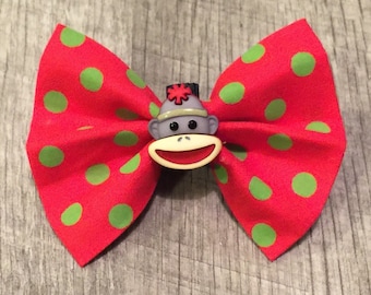 Holiday Sock Monkey Dog Bow/Bow Tie