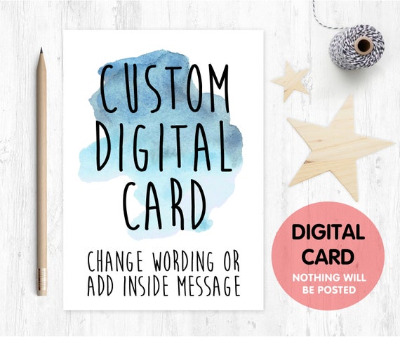 Custom printable card digital card personalised printable card personalised digital card
